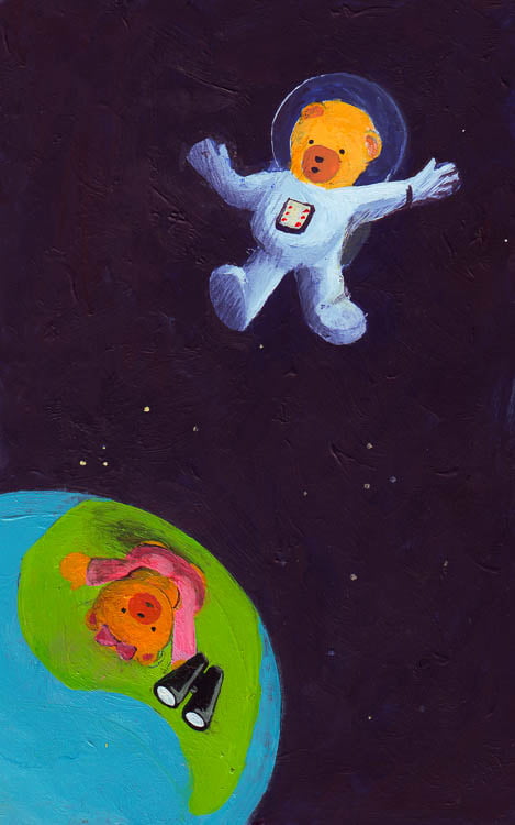 Bear Bob as an astronaut