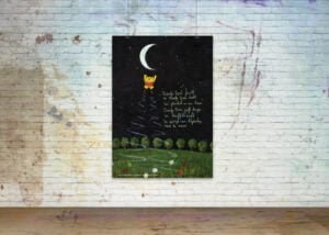 Getekende gedichten Poster 'Beertje Beer springt naar de maan